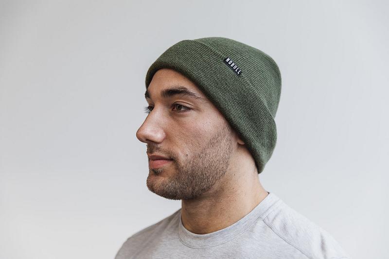 Men's Nobull Cuffed Beanie Hats White | SG R2589V